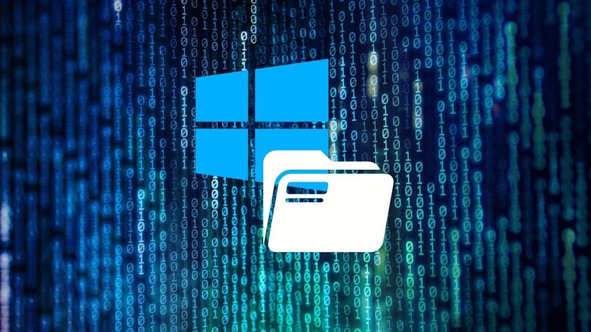 Windows 10-Logo und ein Ordner