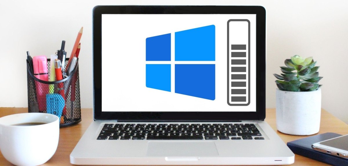 Laptop mit Windows-Logo.