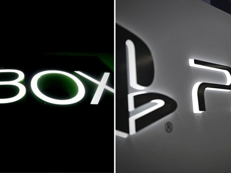 Logo der Xbox und der PS5.
