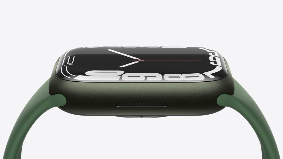 Die Apple Watch Series 7 in Grün.