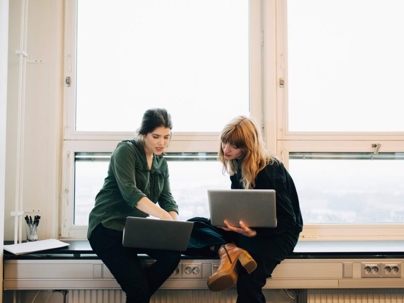 Frauen mit Laptops