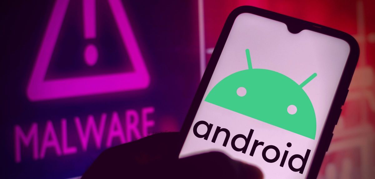 Android-Logo neben einer Malware-Warnung