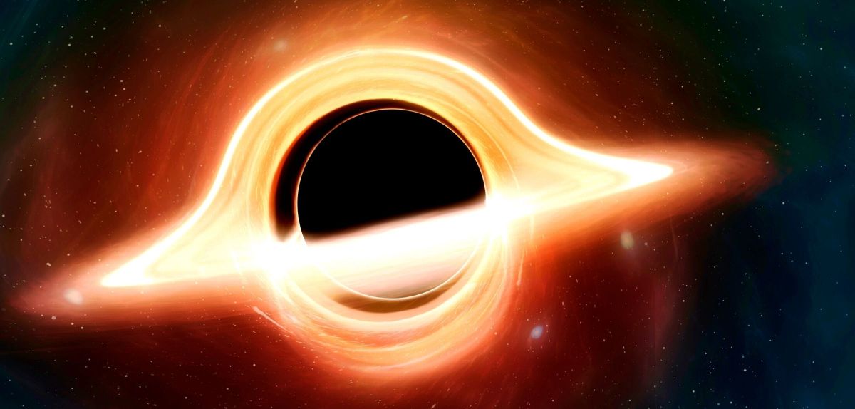 Illustration eines schwarzen Lochs.