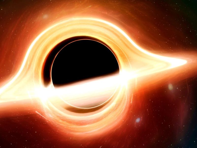 Illustration eines schwarzen Lochs.