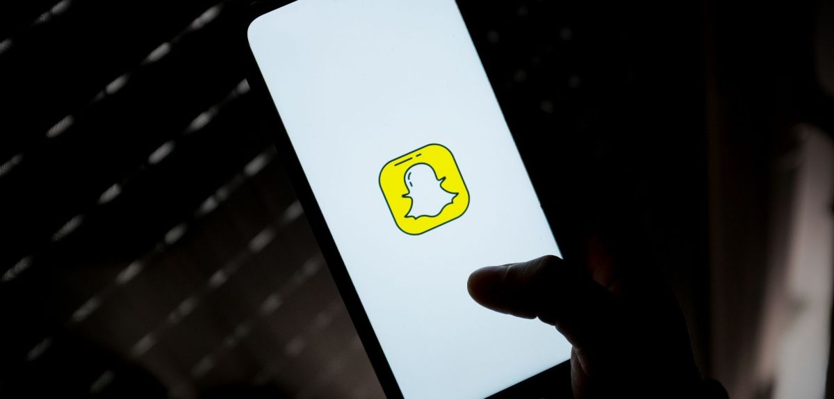 Snapchat App Startbildschirm auf dem Handy