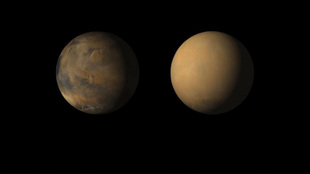 Seite-an-Seite-Ansicht Mars