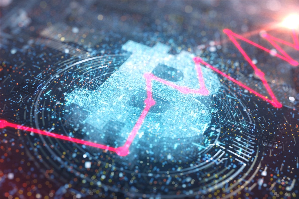 Bitcoin-Symbol und Kurskurve