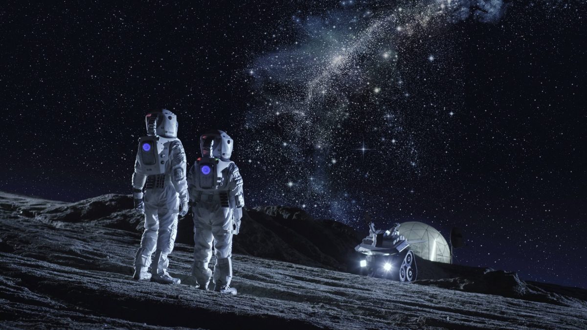 Astronauten auf Mond