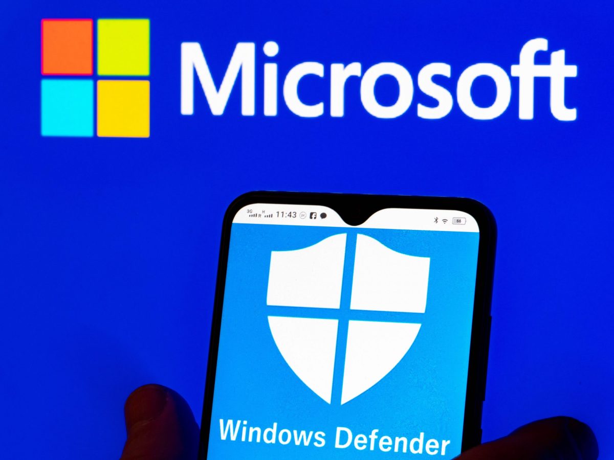 Logo von microsoft und Windows Defender