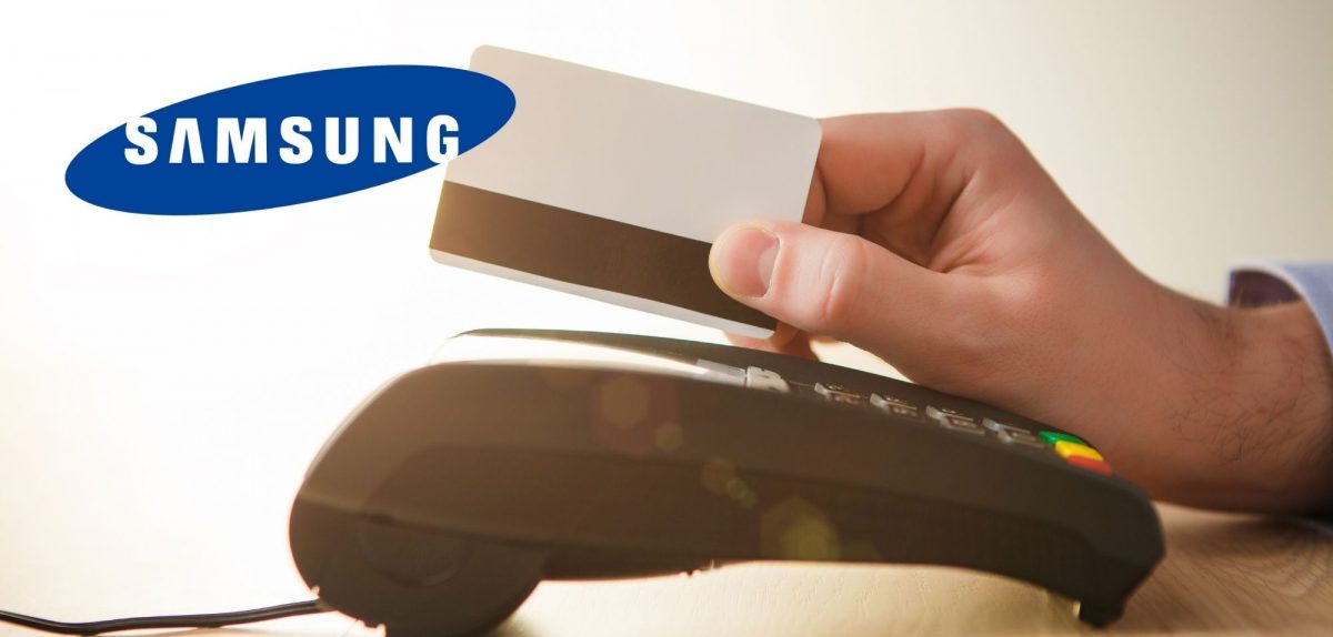 Kreditkarte, Samsung-Logo.