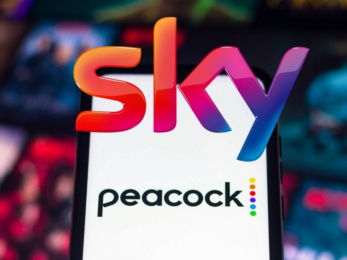 Sky- und Peacock-Logo.
