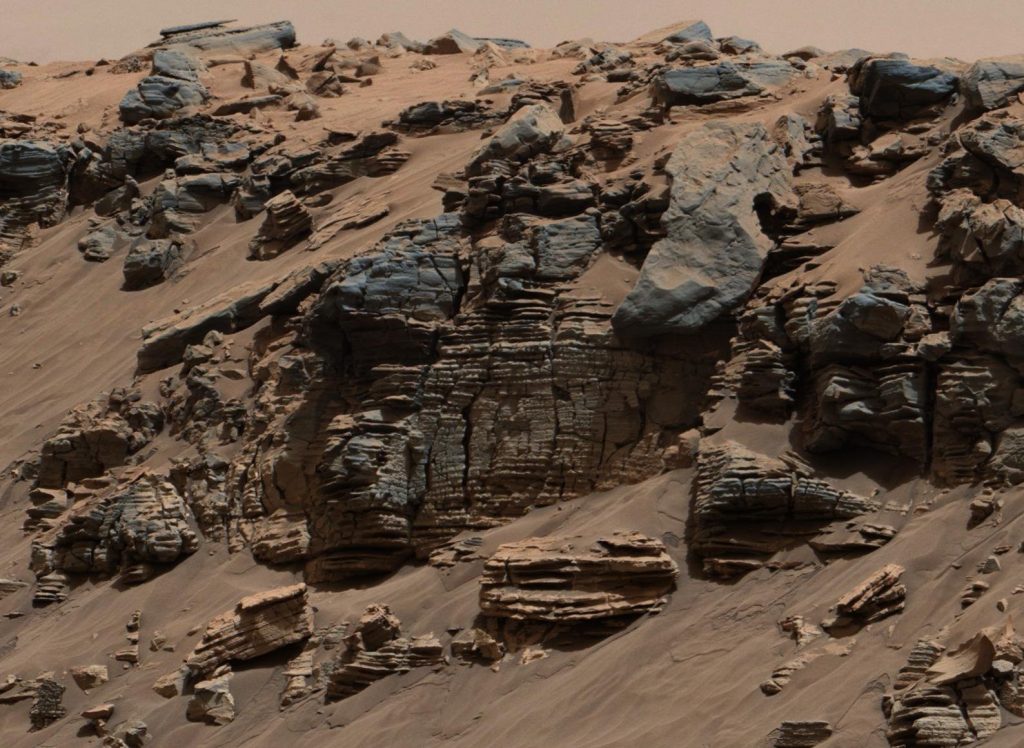 Gesteinsschichten auf dem Mars