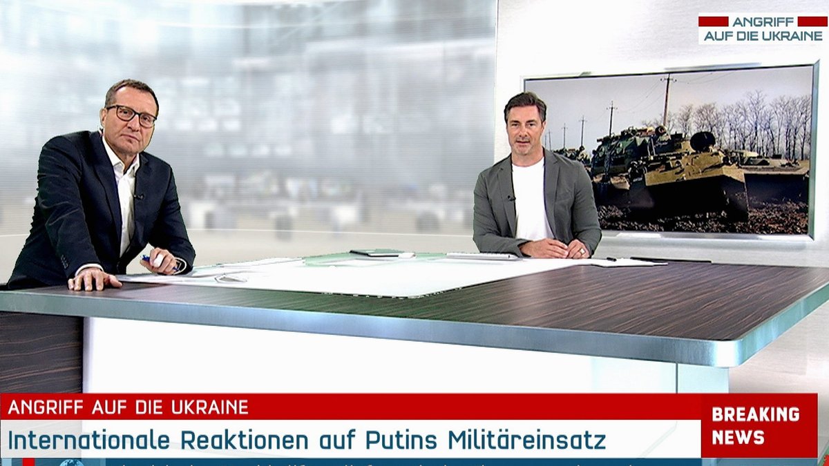 RTL und der Nachrichtensender n-tv berichten gemeinsam über den Ukraine-Krieg.. © RTL