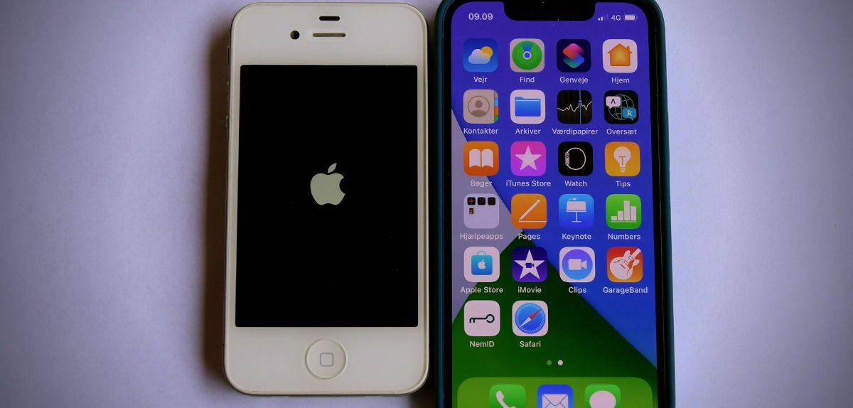 Das iPhone 13 Mini und das iUphone 4S