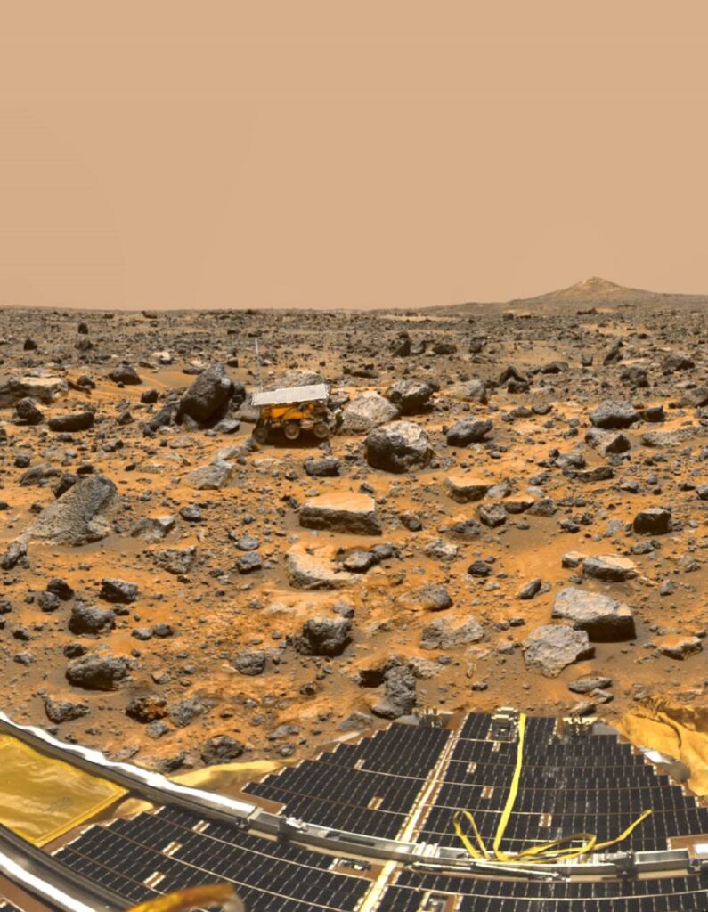 Rover und Landemodul auf dem Mars