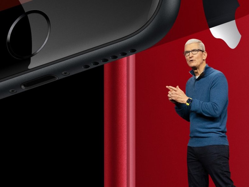 Apple-Chef Tim Cook während der Vorstellung des neuen iPhone SE.. © Apple Inc.