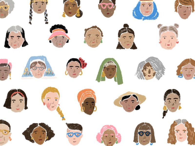 Google legt bei seinem Doodle zum Weltfrauentag großen Wert auf Diversität.. © Google