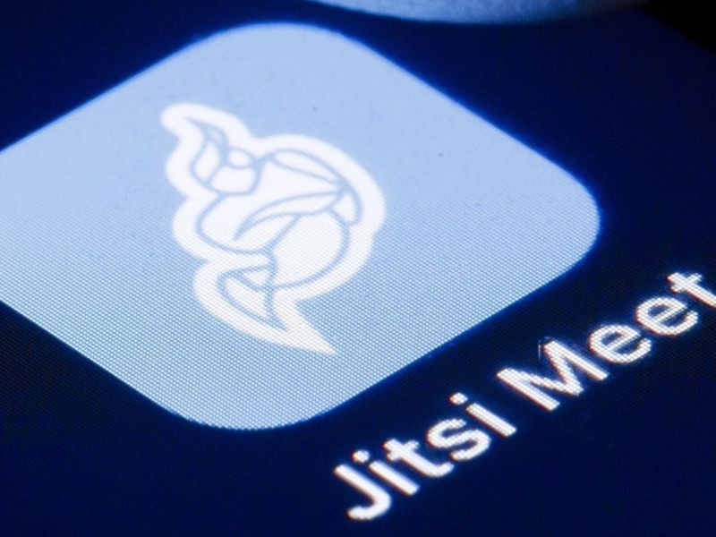 Jitsi Meet Logo auf dem Handy.