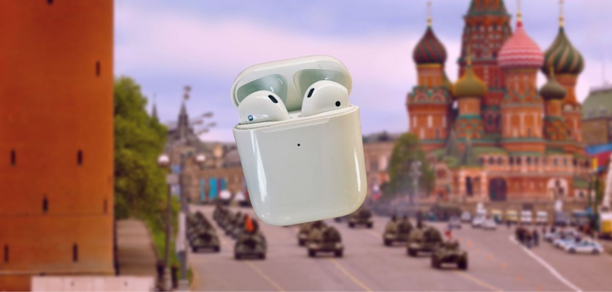 AirPods vor dem Kreml