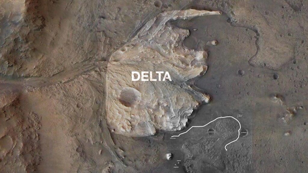 Karte eines Mars-Deltas