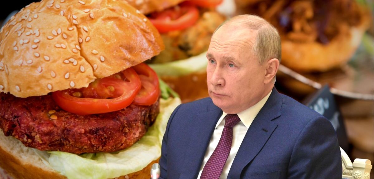Wladimir Putin neben einem Burger