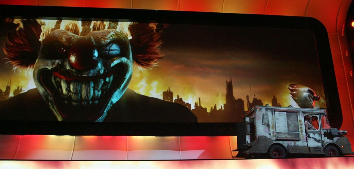 Artwork zu "Twisted Metal" bei einer Spielemesse.