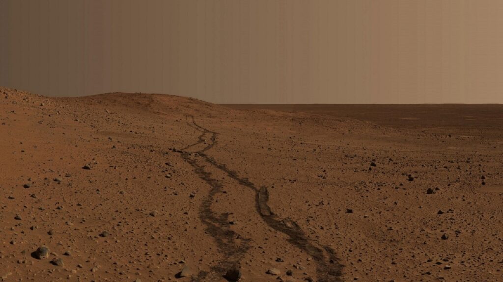 Fahrrillen auf der Marsoberfläche