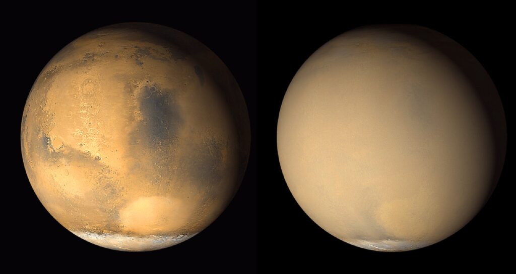 Zwei Bilder vom Mars