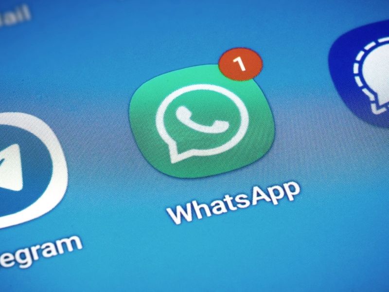 Telegram-, WhatsApp- und Signal-Icon.