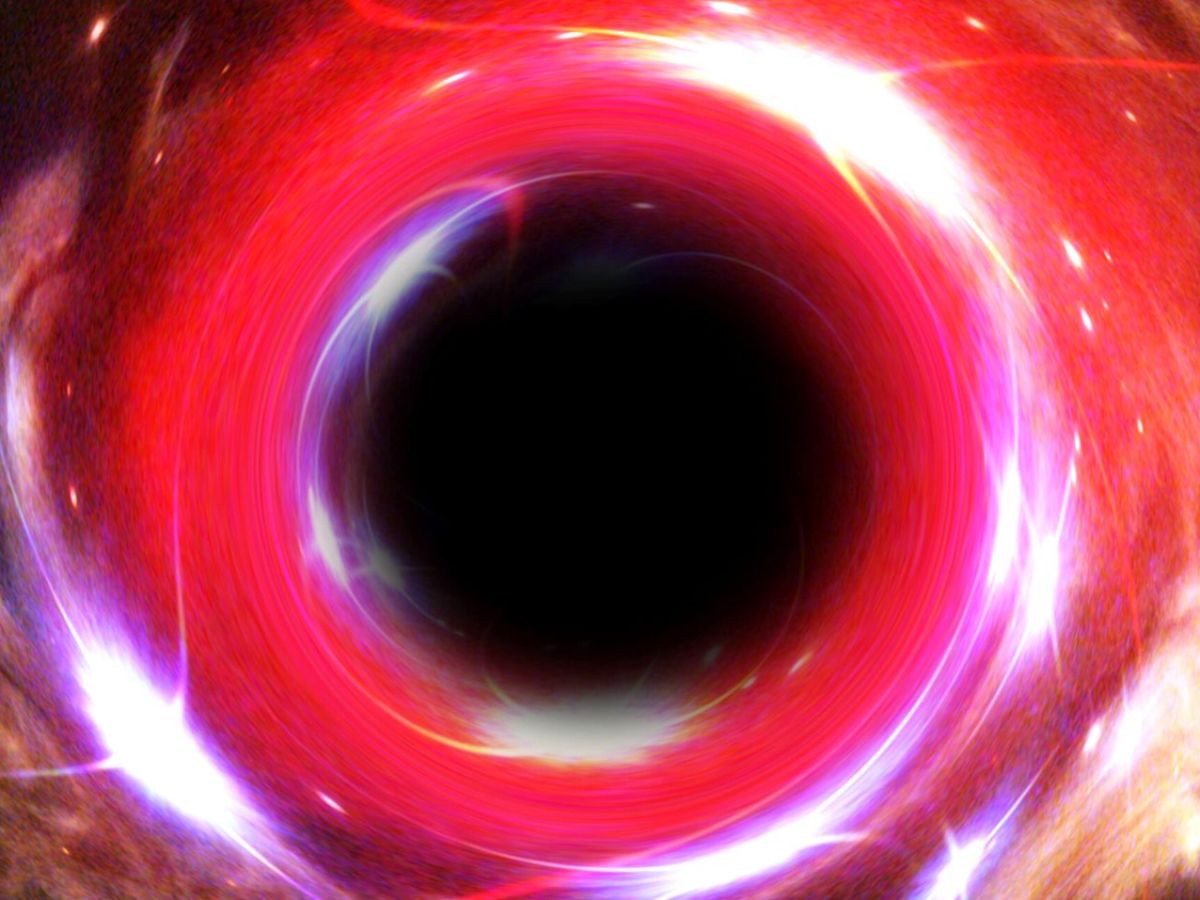 Visuelle Darstellung eines Schwarzen Lochs.