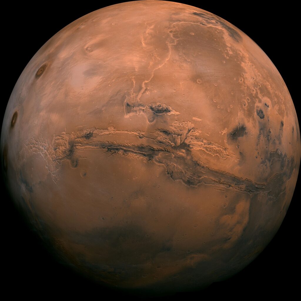 Punktperspektive des Planeten Mars