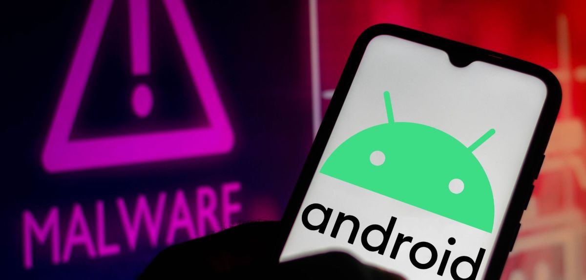 Android-Logo und Malware-Warnung