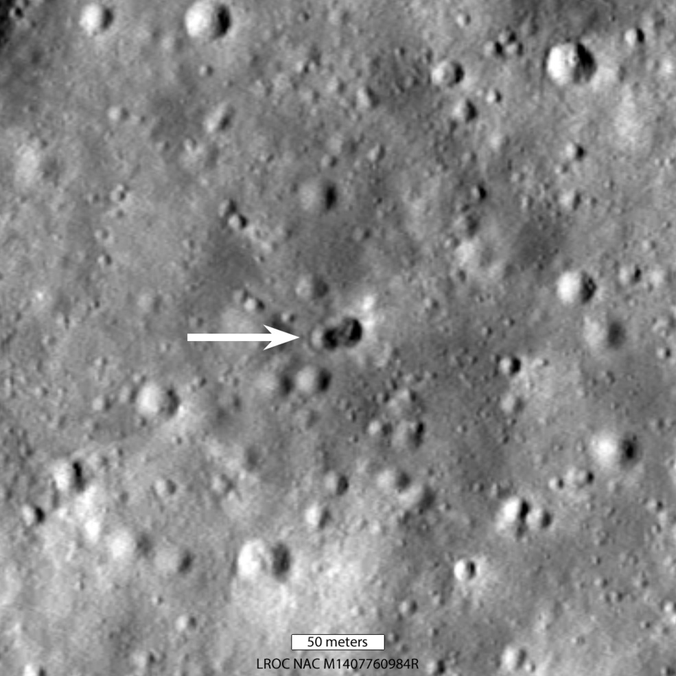 Doppelter Krater auf dem Mond, NASA-Aufnahme