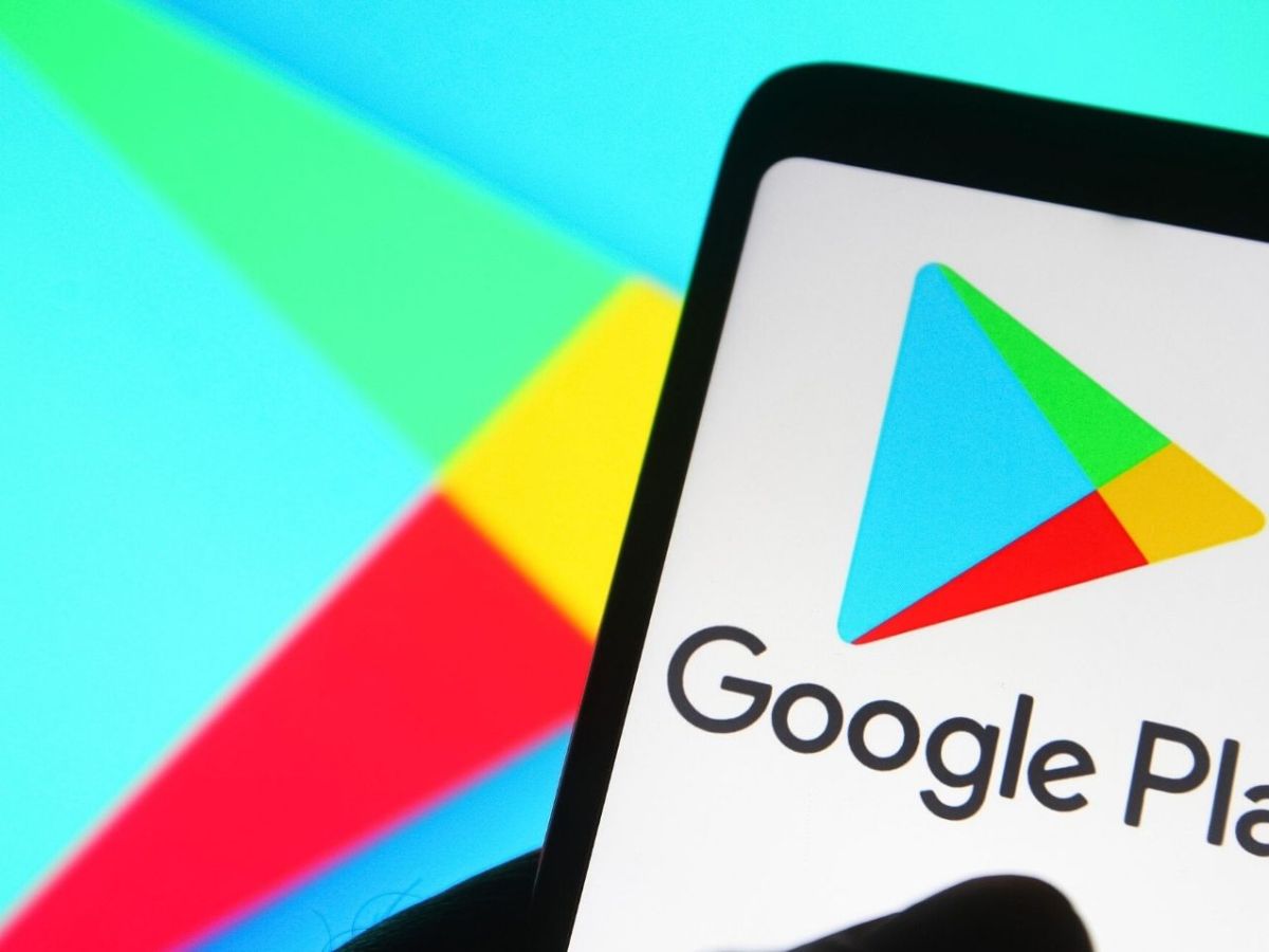Google Play Store Logo auf Handy
