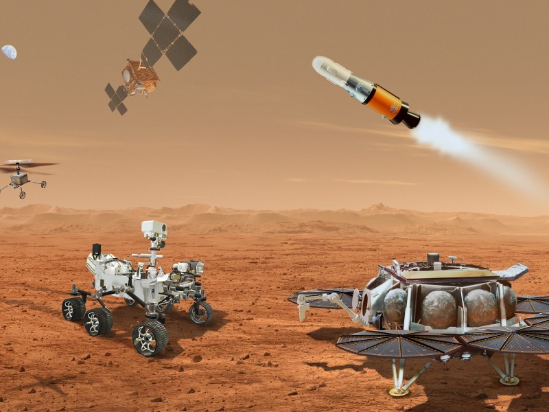 Mars Sample Return-Mission der NASA in einer künstlerischen Darstellung