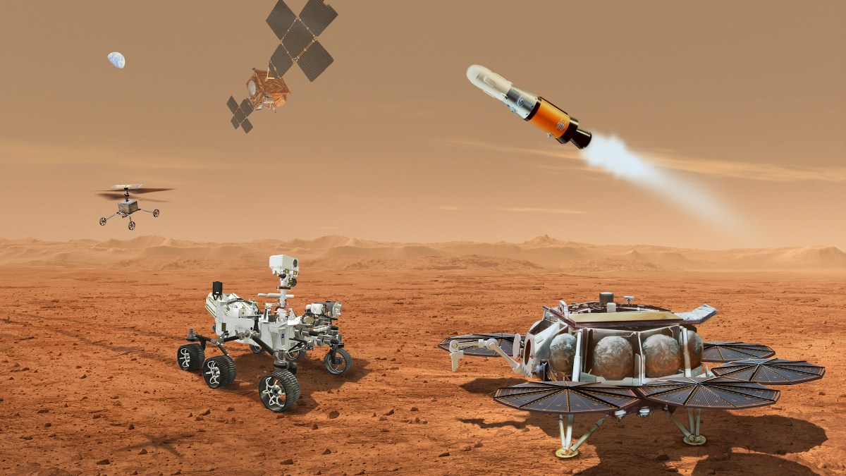 Mars Sample Return-Mission der NASA in einer künstlerischen Darstellung