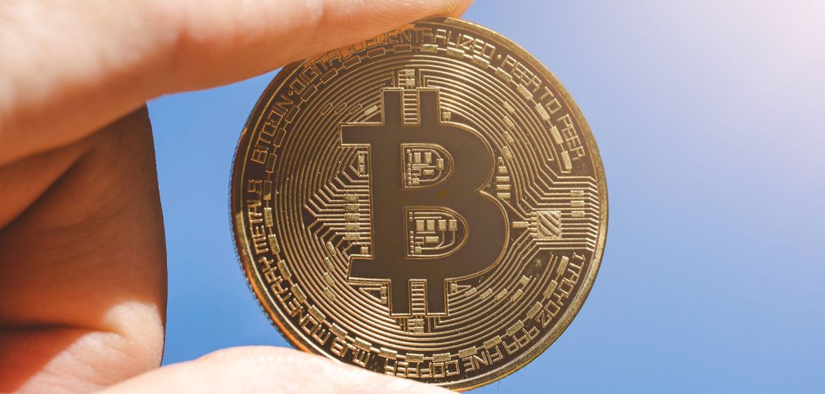 Abbildung einer Bitcoin-Münze.