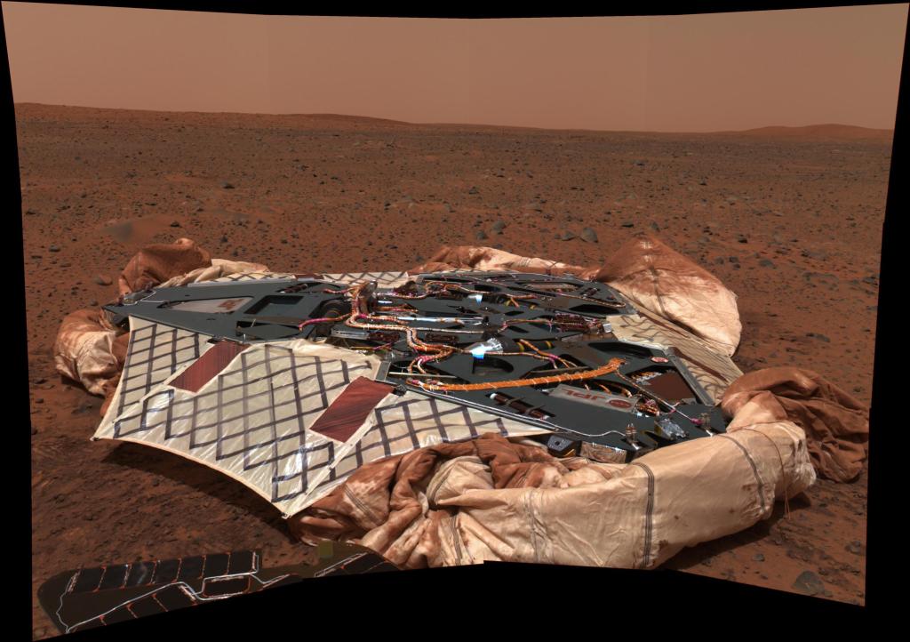 Airbaglandesystem des Mars-Rover Spirit