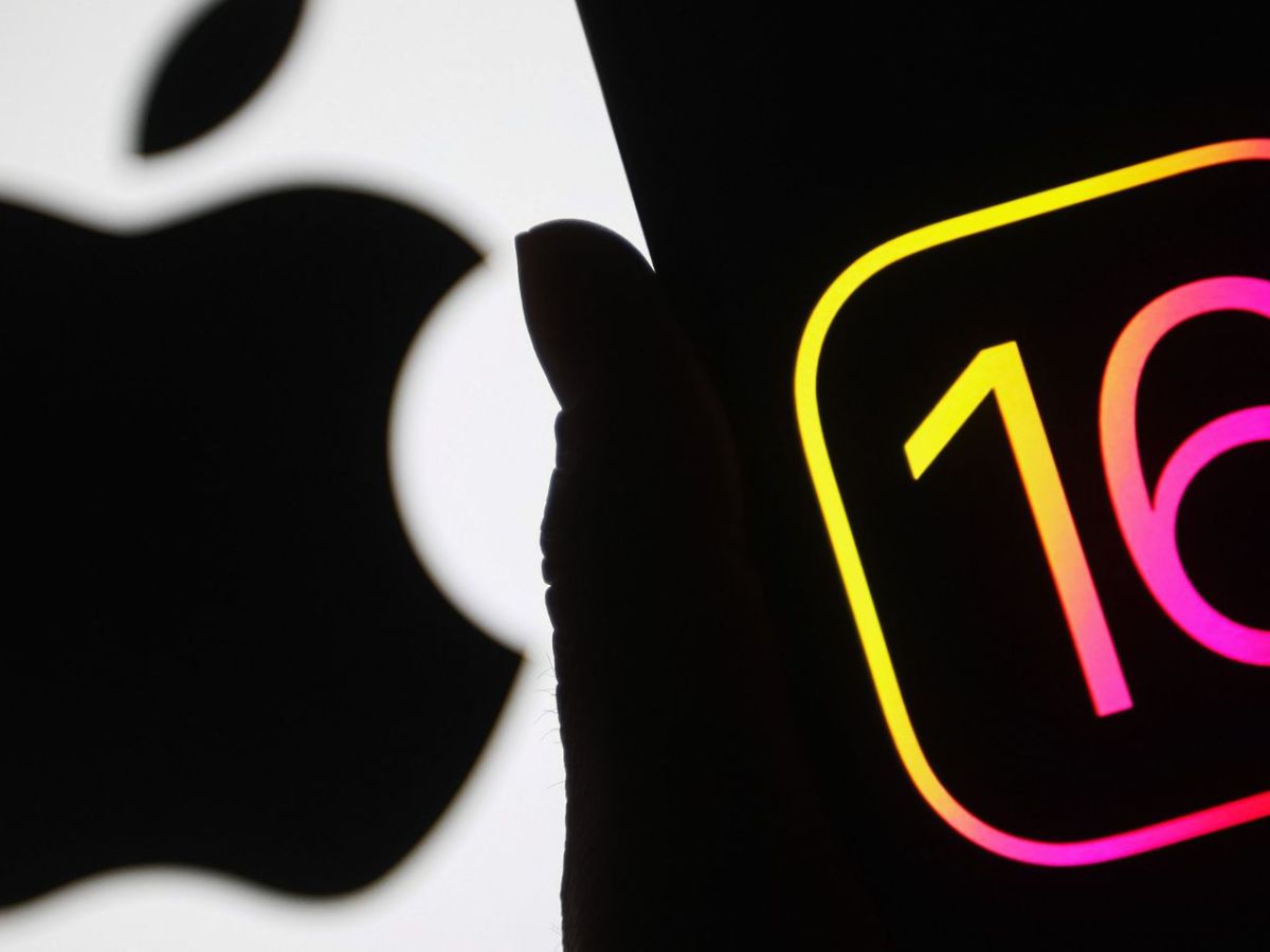 iOS 16 und Apple Logo