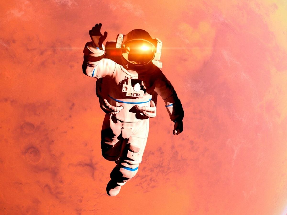 Astronaut vor dem Mars