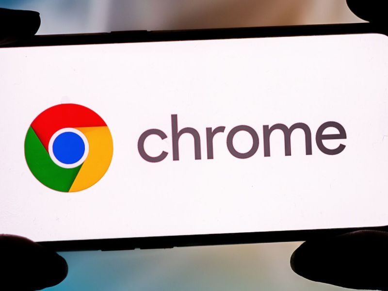 Google Chrome Logo auf dem Smartphone
