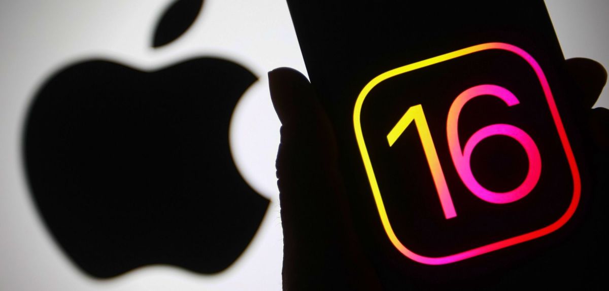 iOS 16 und Apple Logo