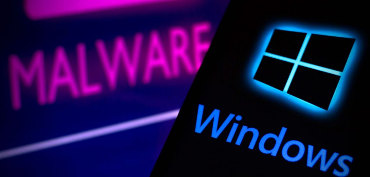 Windows Logo dahinter Malware Warnung