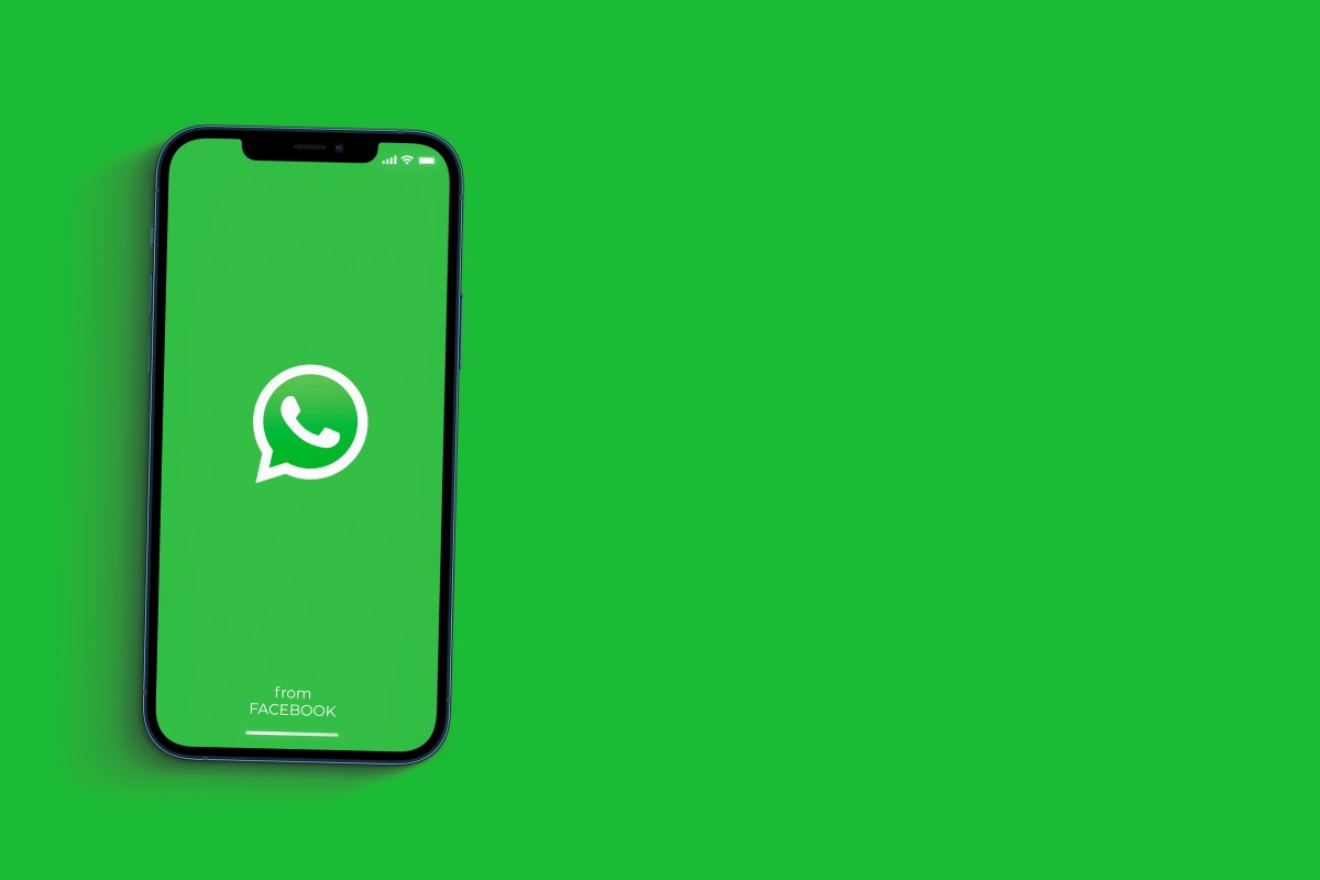 WhatsApp Logo auf einem Handy.