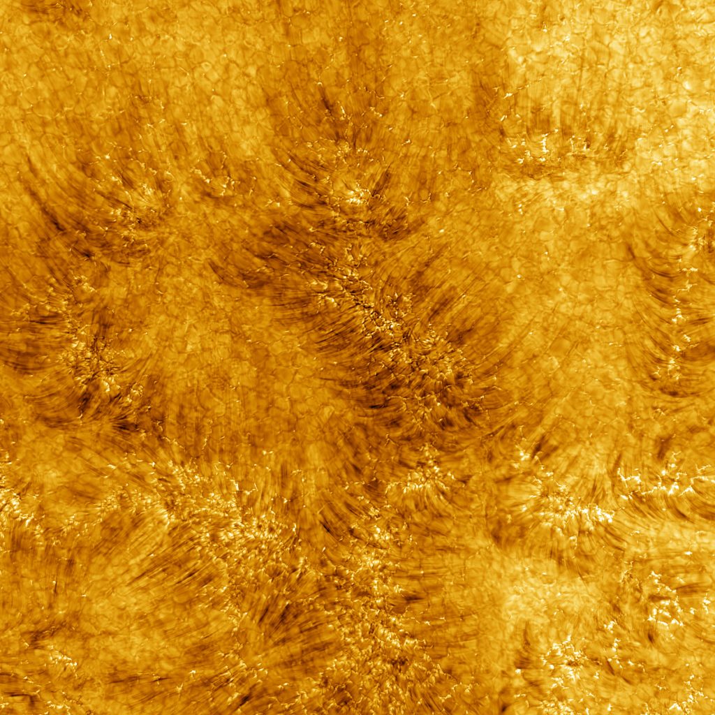 Bild der Sonne aus der Perspektive des Inoye-Teleskops