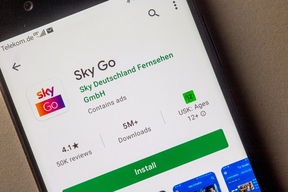 Sky Go-App auf Display