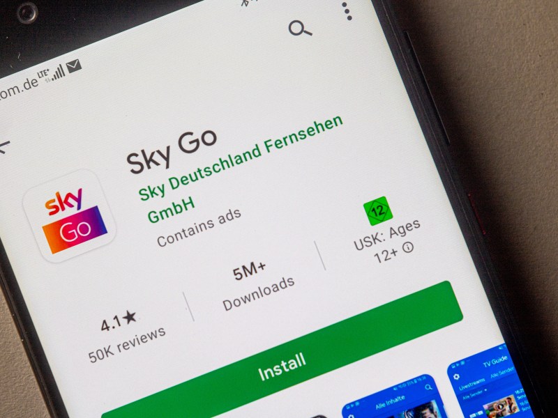 Sky Go-App auf Display