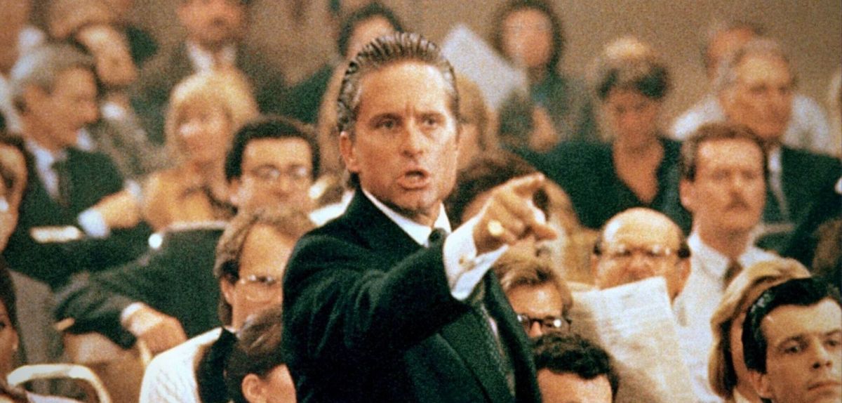 Gordon Gekko (Michael Douglas) in "Wall Street" (1987)