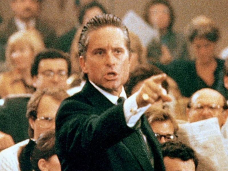 Gordon Gekko (Michael Douglas) in "Wall Street" (1987)