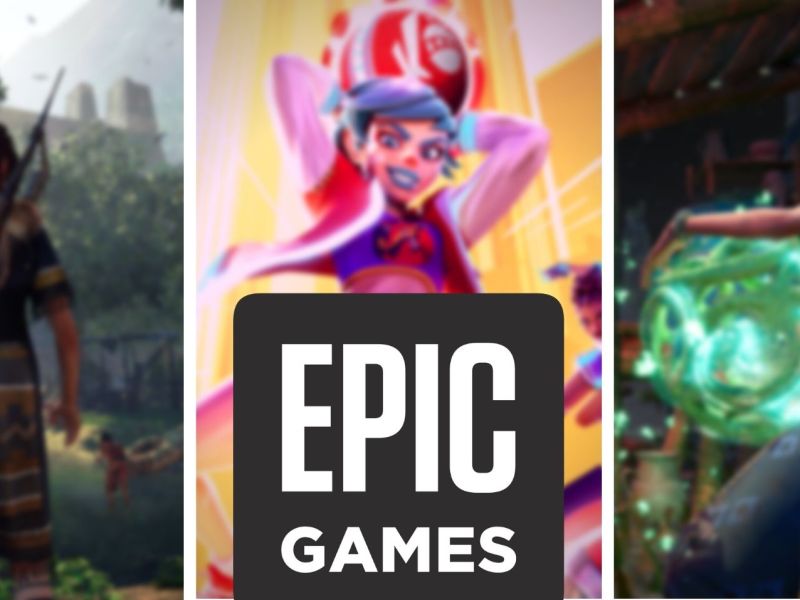 Epic Games-Logo überdeckt drei Videospiele